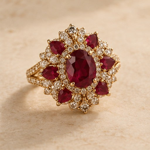 Gul Ruby Bloom Ring